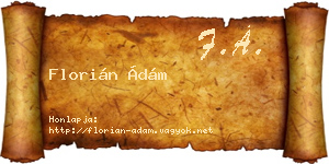 Florián Ádám névjegykártya